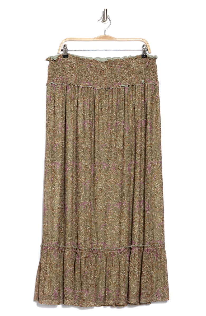 DR2 by Daniel Rainn Paisley Smocked Waist Maxi Skirt, Alternate, color, Green