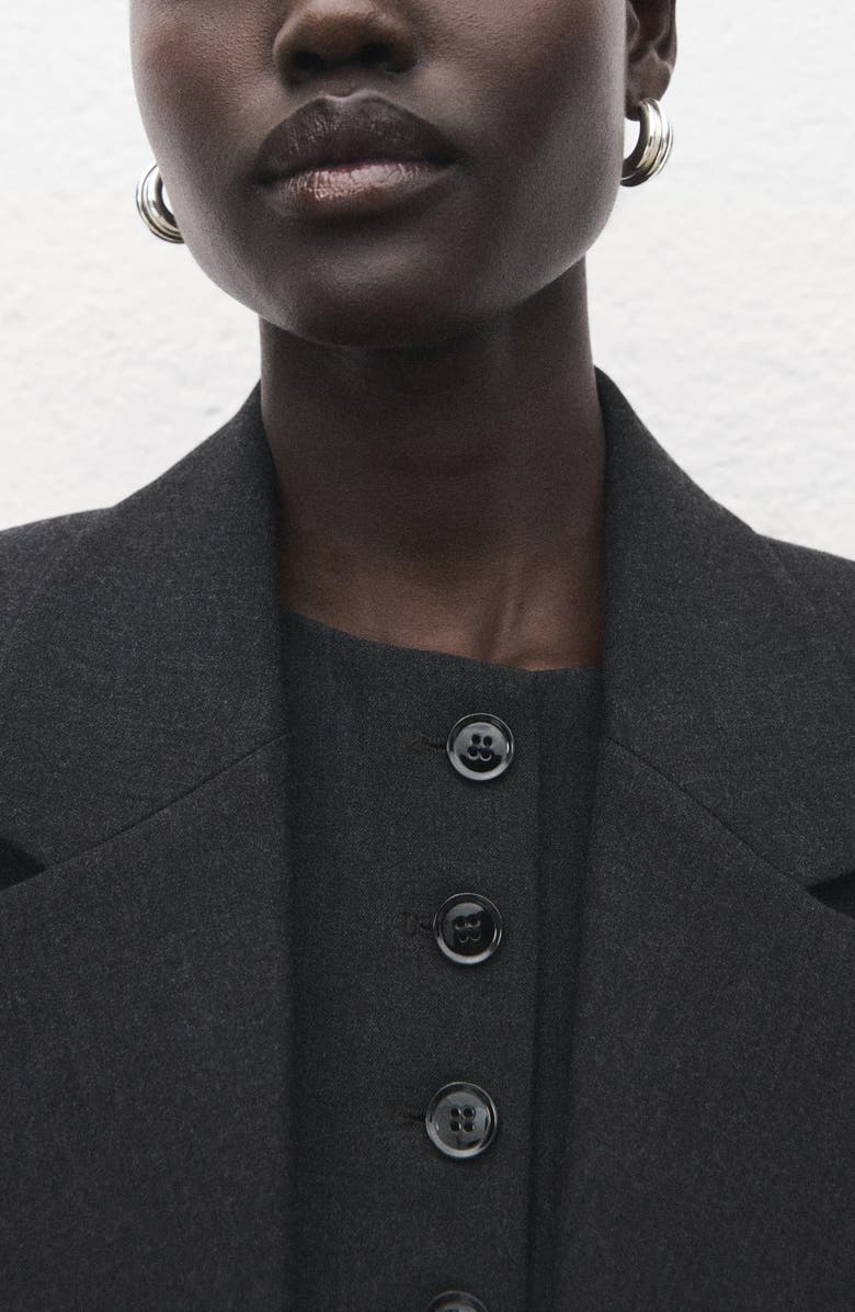 MANGO Double Breasted Suit Blazer, Alternate, color, Grey