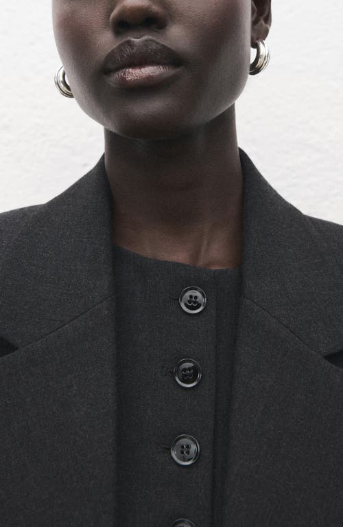 Mango Double Breasted Suit Blazer In Black