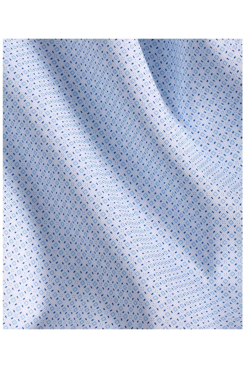 Trim Fit Neat Print Stretch Cotton Twill Dress Shirt, Alternate, color, BLUE/ WHITE