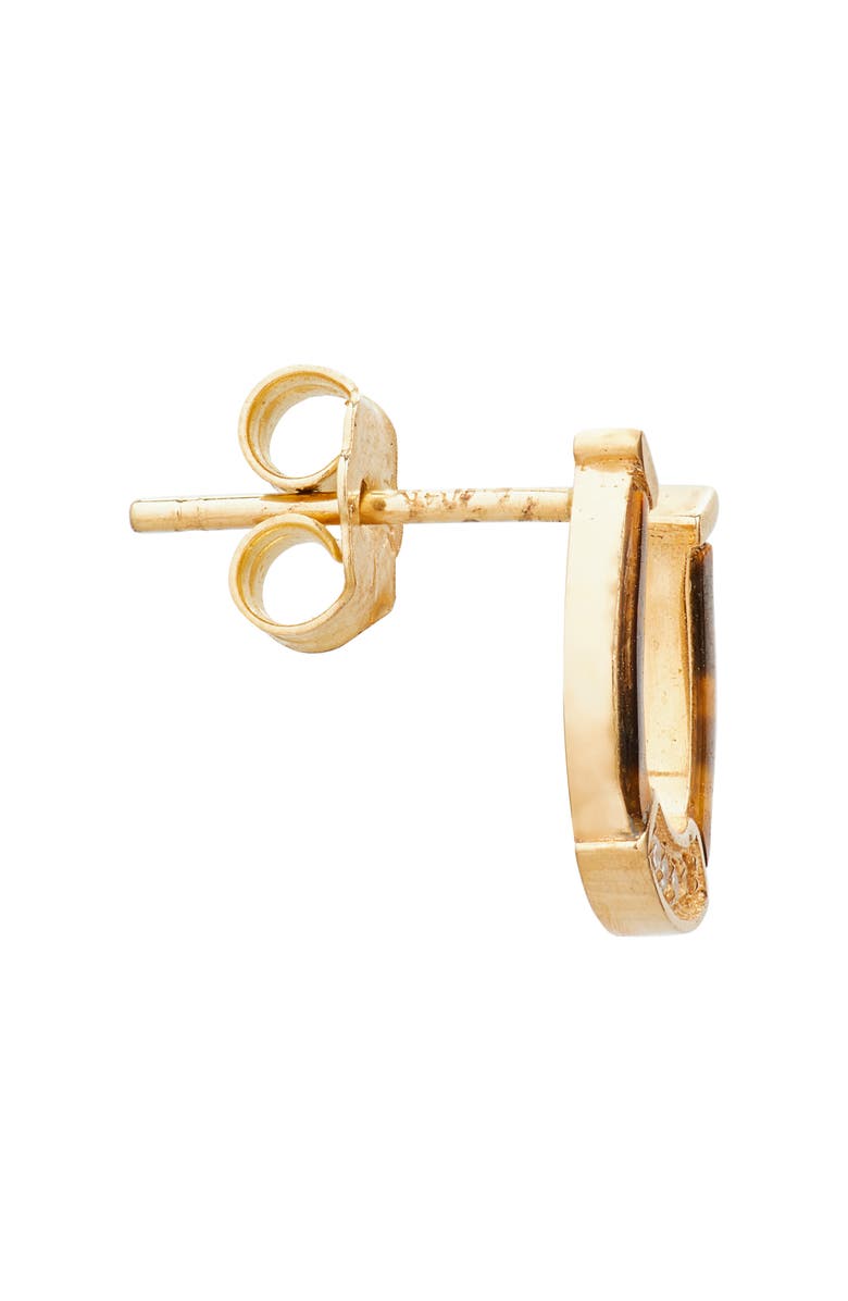 Established Tiger's Eye & Diamond Horseshoe Stud Earrings, Alternate, color, 