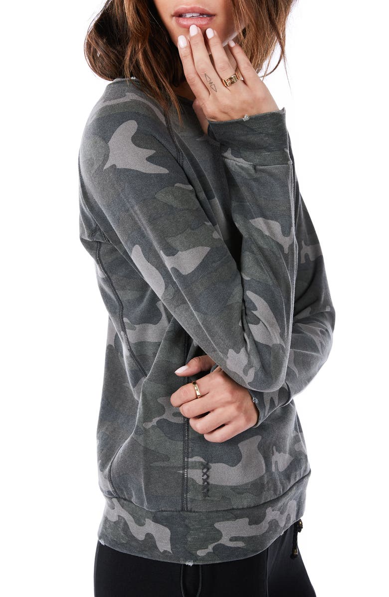 Ragdoll Distressed Camo Sweatshirt, Alternate, color,
