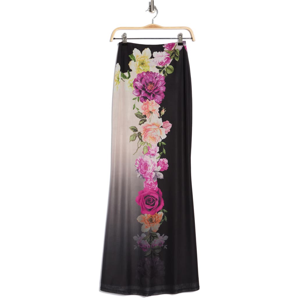 Afrm Tegan Print Maxi Skirt In Black