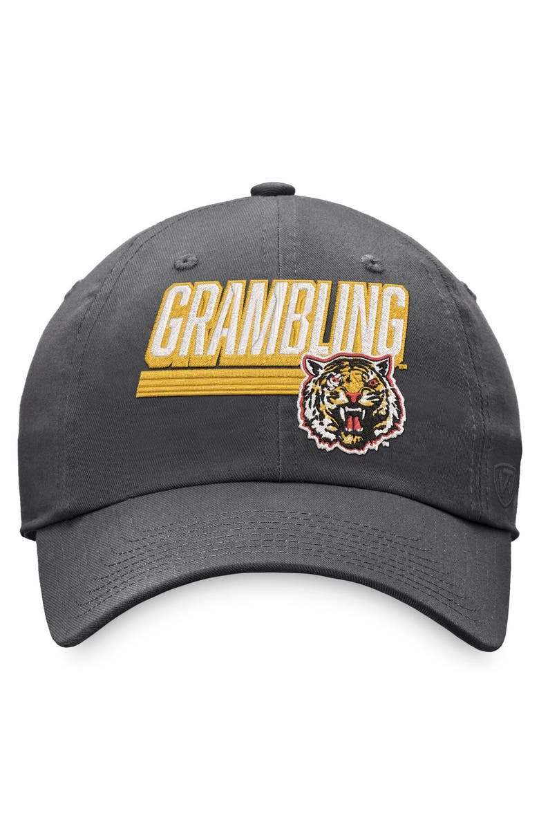 TOP OF THE WORLD Men's Top of the World Charcoal Grambling Tigers Slice Adjustable Hat, Alternate, color, Charcoal