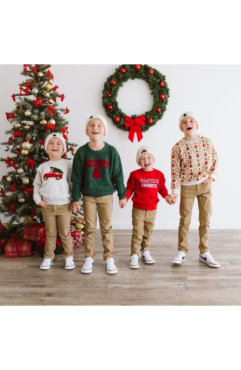 Sweet Wink Santa's Favorite Christmas Sweatshirt, Alternate, color, Red