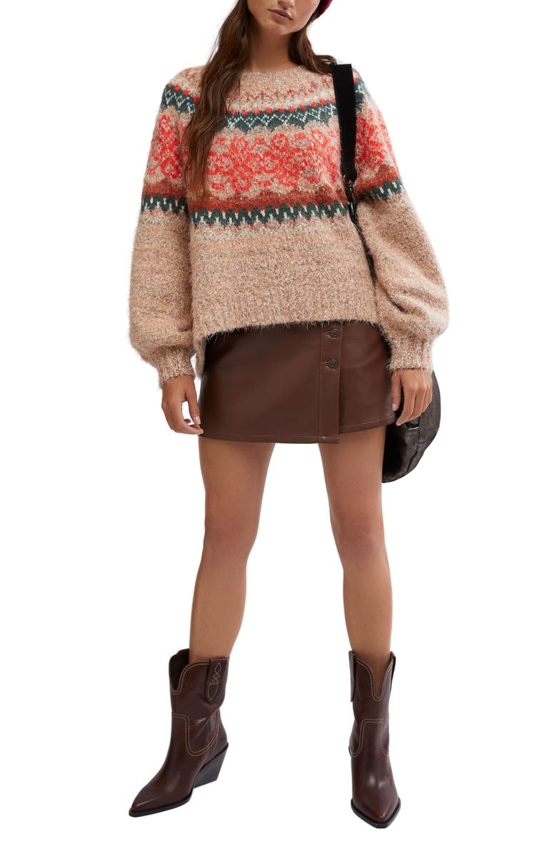 Free People Festive Frost Fair Isle Sweater, Alternate, color,