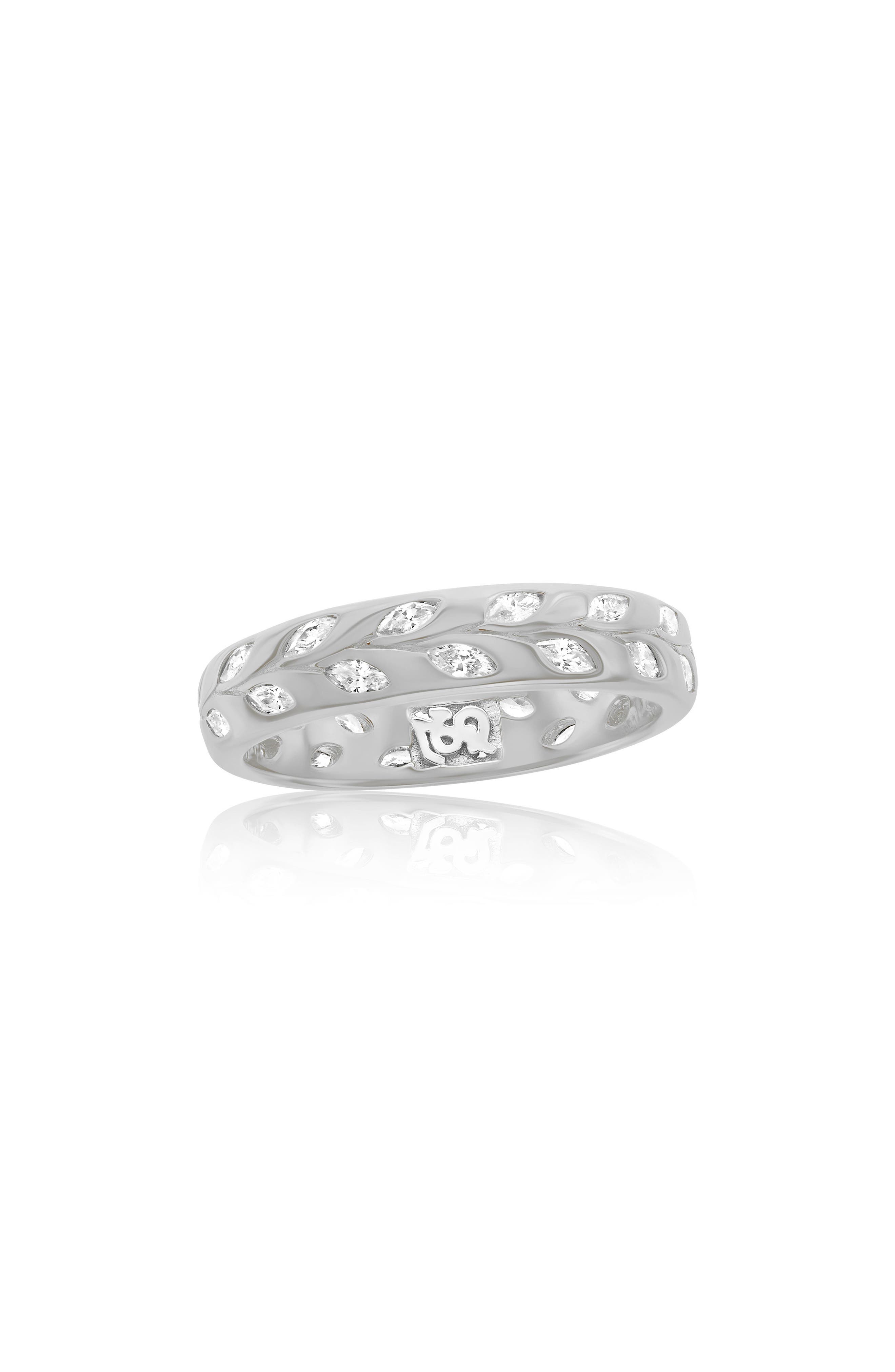 SUZY LEVIAN Cubic Zirconia Leaf Band Ring