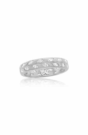 Cubic Zirconia Leaf Band Ring