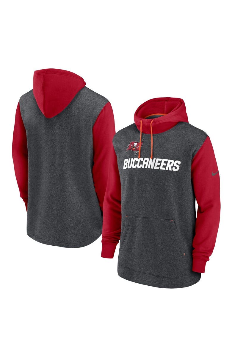 Nike Men's Nike Heathered Charcoal/Red Tampa Bay Buccaneers Surrey Legacy Pullover Hoodie, Main, color, Heather Charcoal
