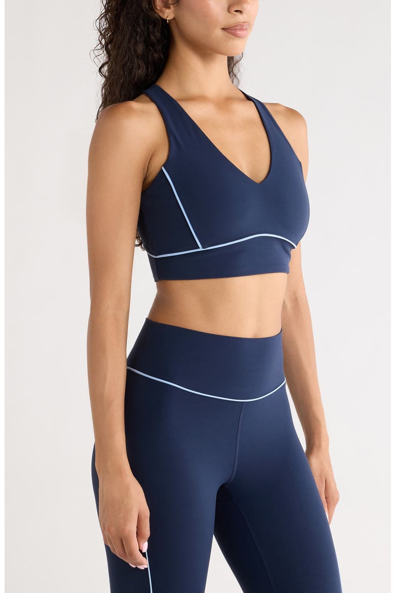 Studio Luxe Piped Sports Bra, Alternate, color, NAVY SAPPHIRE