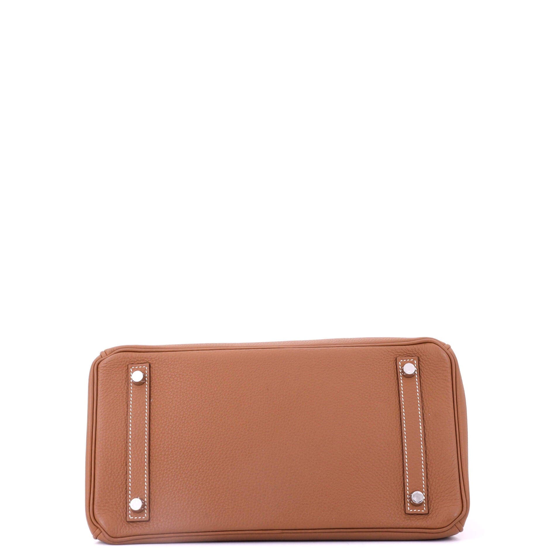 Pre-Owned Hermes Birkin Handbag Brown Togo with Palladium Hardware 30, Alternate, color, Gold