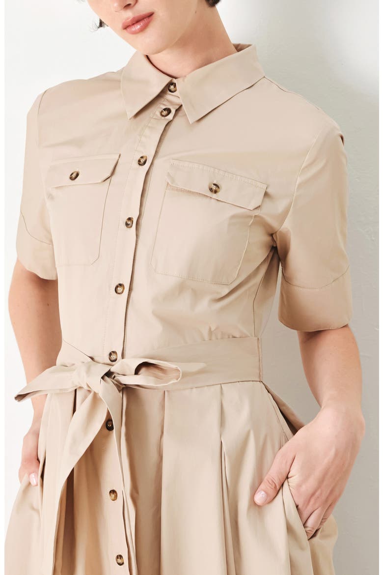 Cotton Midi Shirtdress, Alternate, color, NEUTRAL