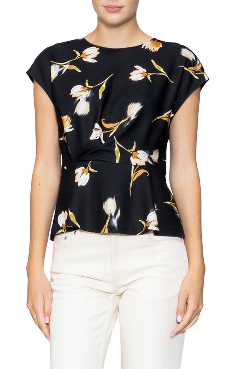 Techno Floral Side Cinch Top