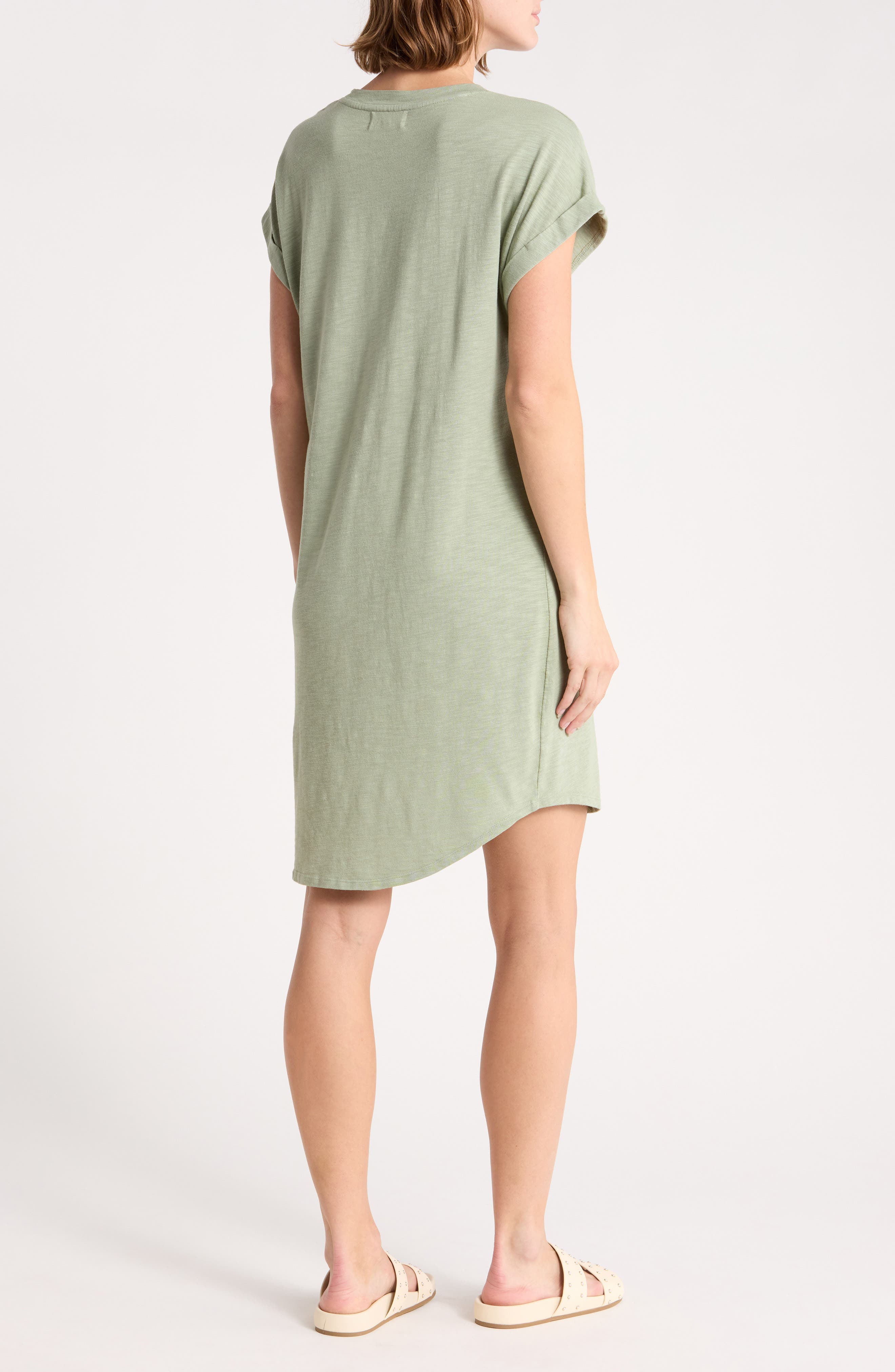 Bella Dahl Roll Sleeve Slub T-Shirt Dress (Women) | Nordstromrack