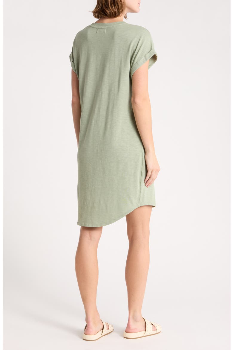 Roll Sleeve Slub T-Shirt Dress, Alternate, color, OLIVE GROVE