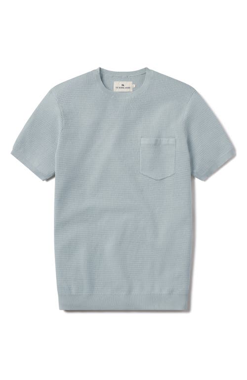 The Normal Brand Waffle Stitch Short Sleeve Sweater In Misty Harbor