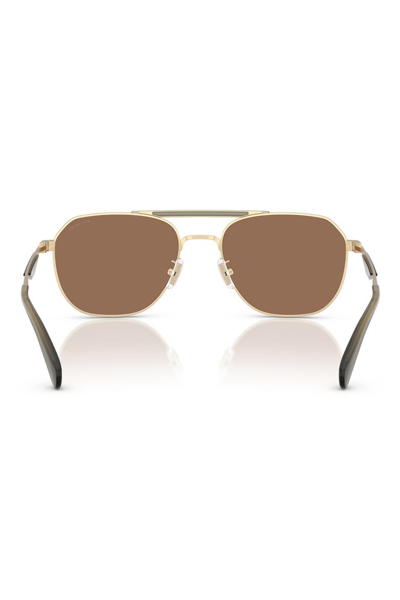 57mm Pilot Sunglasses, Alternate, color, SATIN GOLD / OLIVE / BROWN