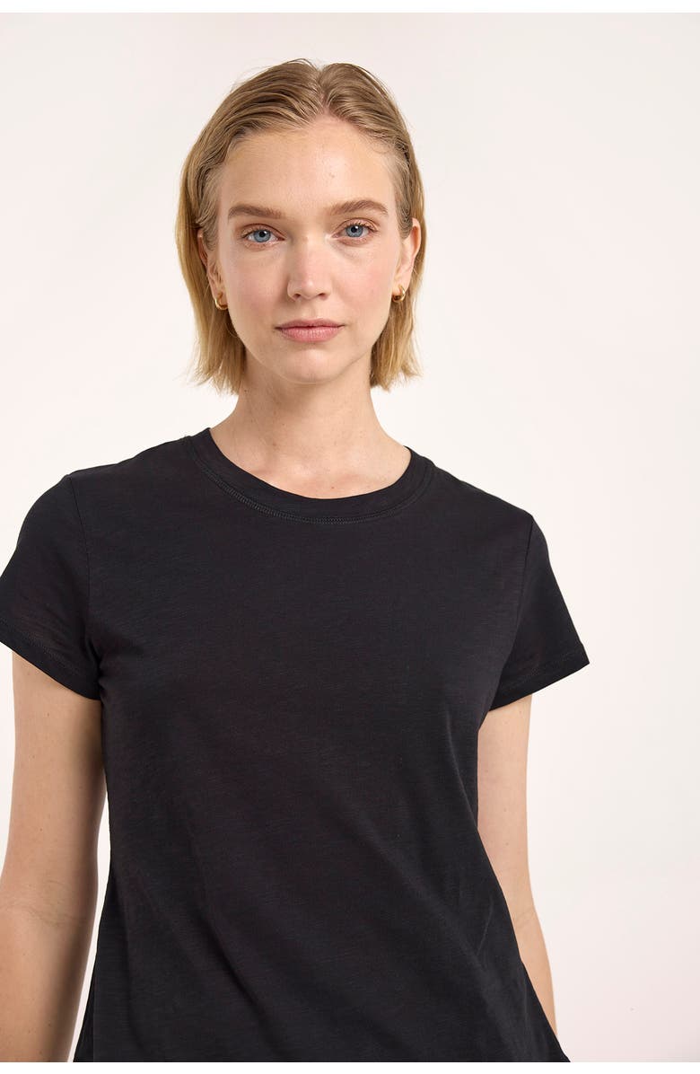 Brodie Pure Cashmere Relaxed Fit Cotton Crew Neck T-shirt, Alternate, color, Black