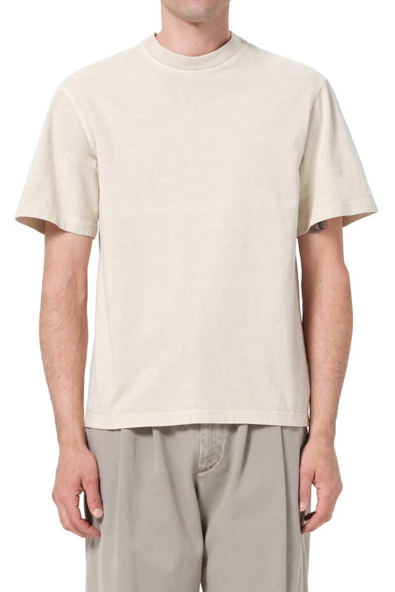 Asha Oversize Mock Neck T-Shirt, Main, color, BROWN RICE BEI