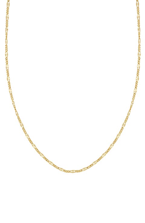 14K Gold Figaro Chain Necklace