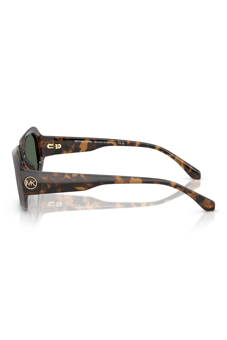 54mm Irregular Sunglasses, Alternate, color, DARK TORTOISE / GREEN SOLID