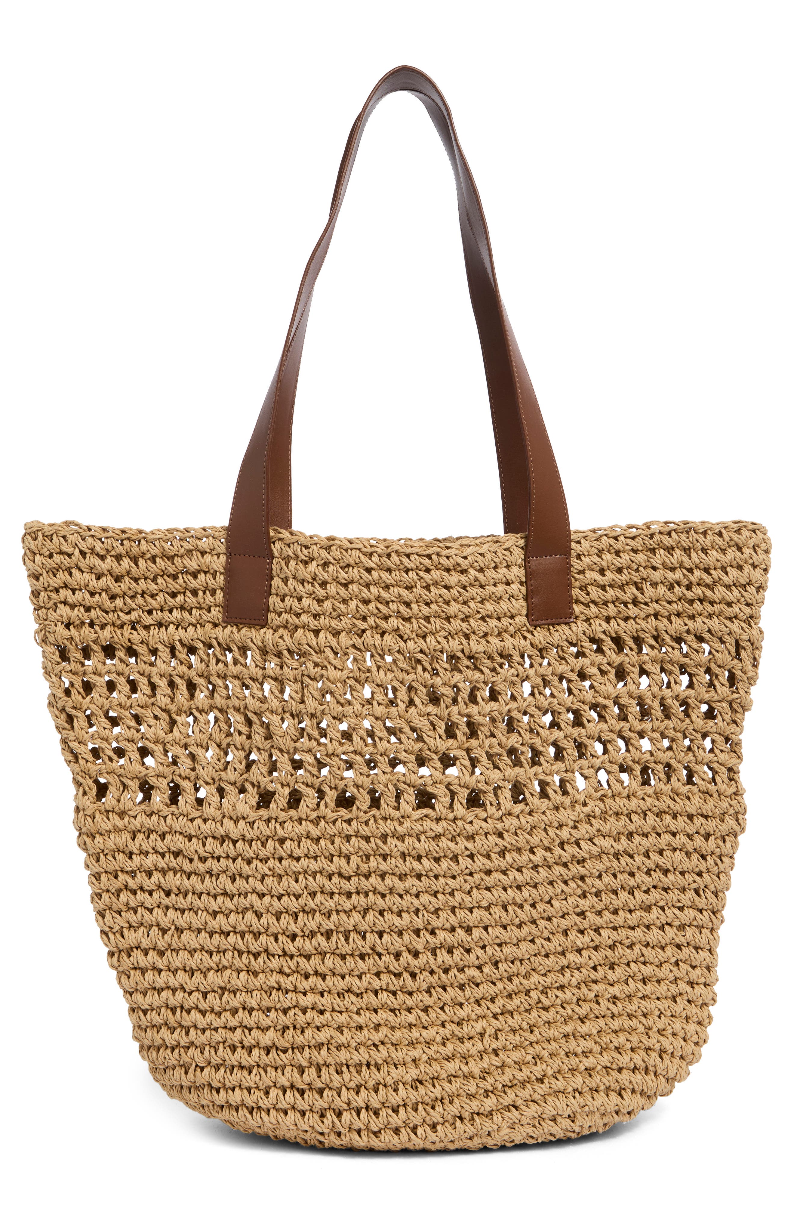 Collection XIIX Raffia Market Tote, Alternate, color, Natural