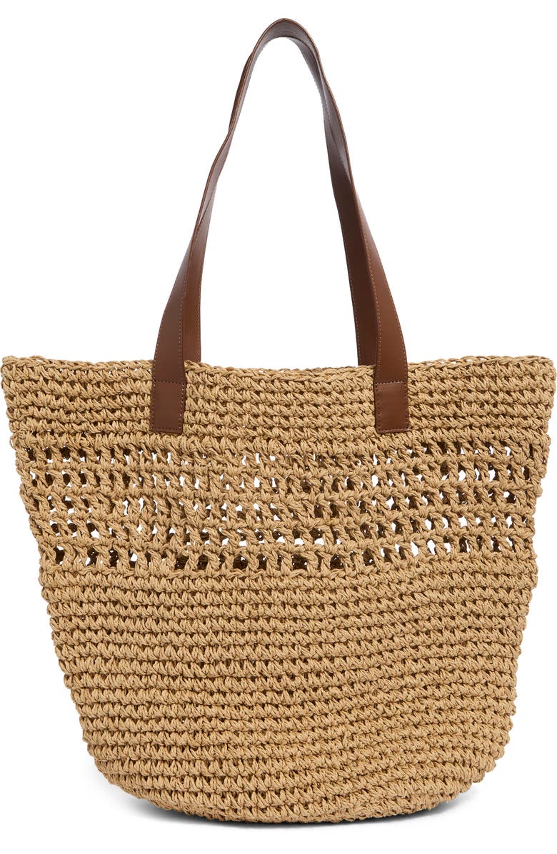 Collection XIIX Raffia Market Tote, Alternate, color, Natural