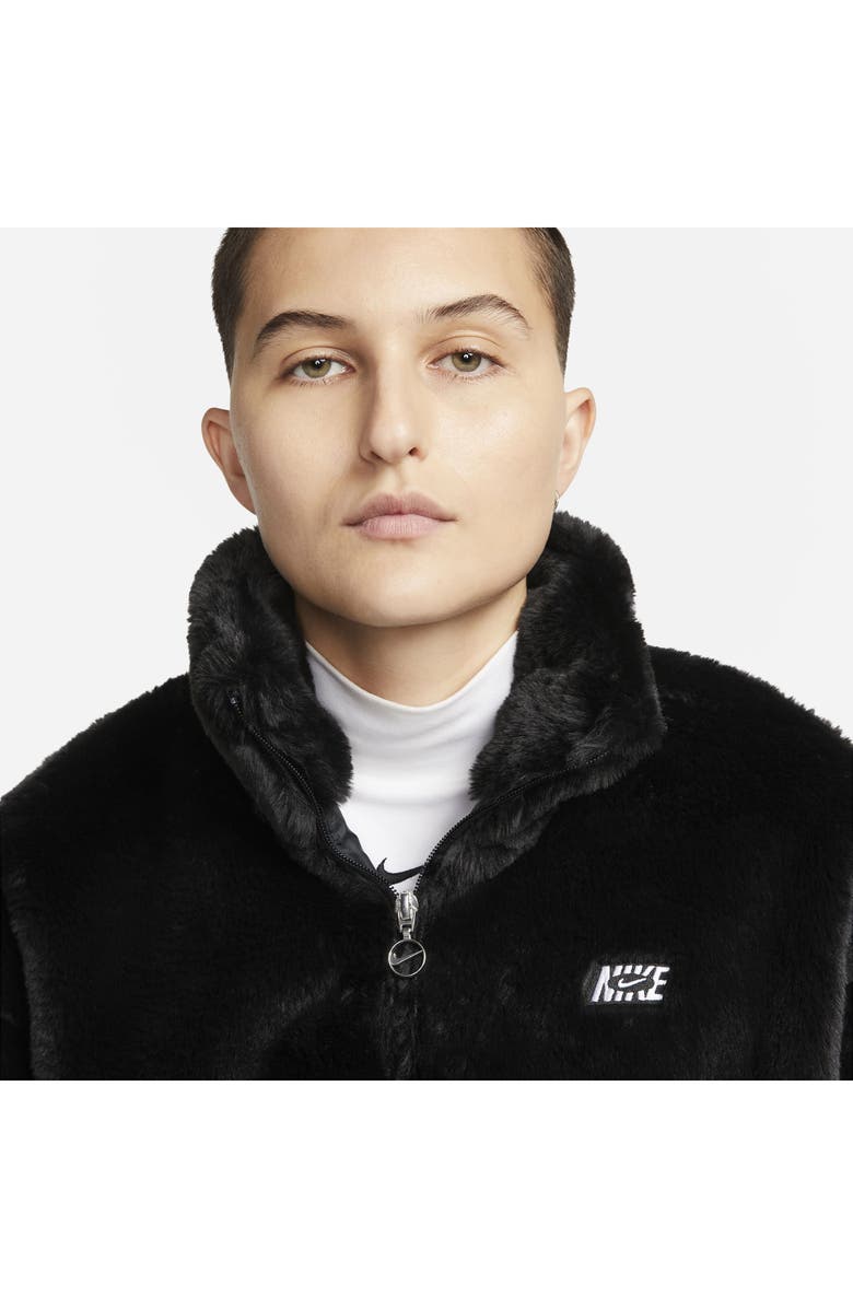 Nike Sportswear Faux Fur Bomber Jacket, Alternate, color,