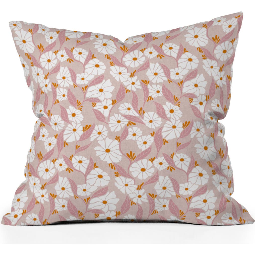 Deny Designs Viveta Groovy Floral Accent Pillow In Pink