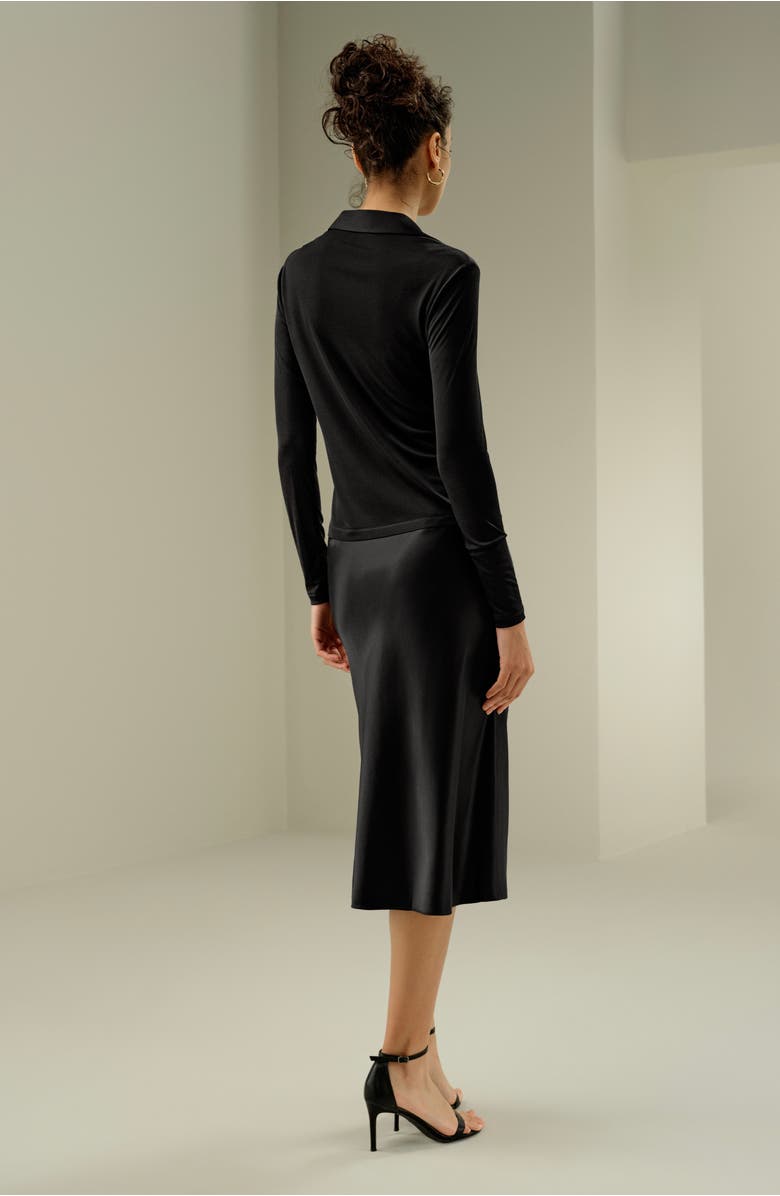 Lilysilk Basic Slim Silk Jersey Shirt, Alternate, color, Black