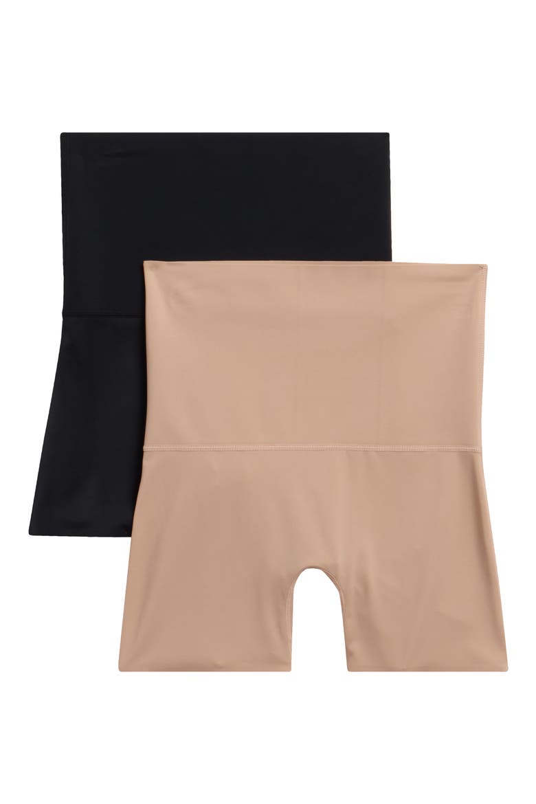 High Waist 2-Pack Thigh Shaper Shorts, Alternate, color, BLACK ROEBUCK