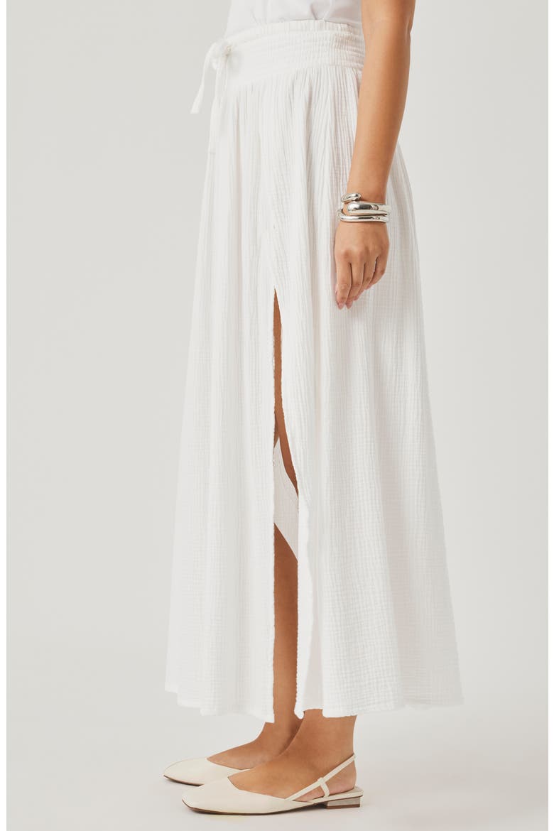Ava Tie Waist Gauze Maxi Skirt, Alternate, color, WHITE