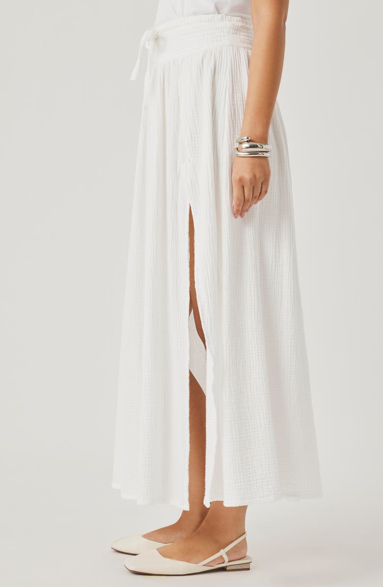 Splendid Ava Tie Waist Gauze Maxi Skirt, Alternate, color, White