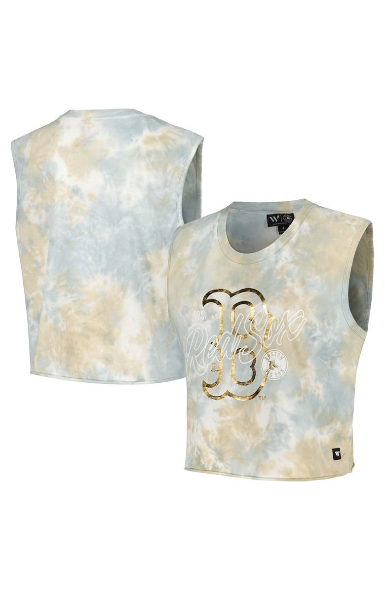 THE WILD COLLECTIVE Women's The Wild Collective White Boston Red Sox Washed Muscle Tank Top, Main, color, White