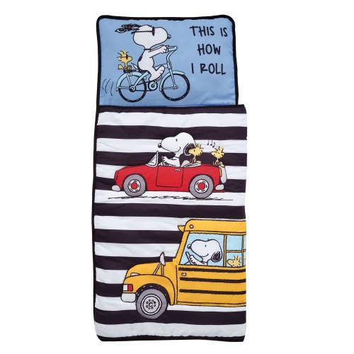 Bedtime Originals Snoopy & Woodstock Peanuts Transportation Toddler Nap Mat In Blue