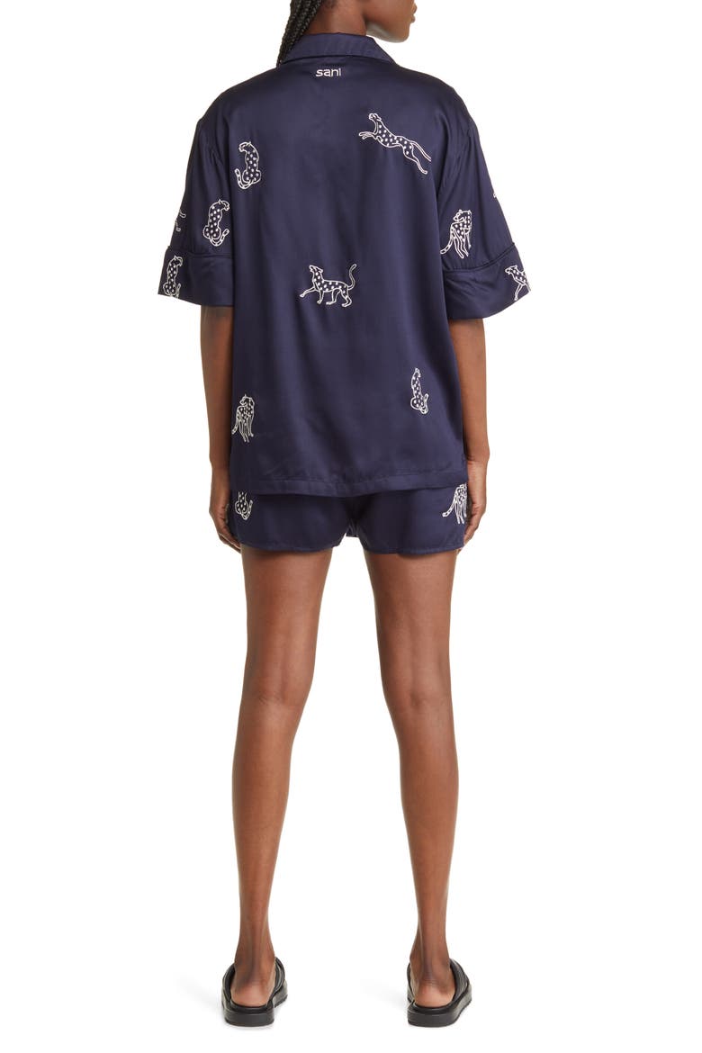 Embroidered Lounge Set, Alternate, color, NAVY
