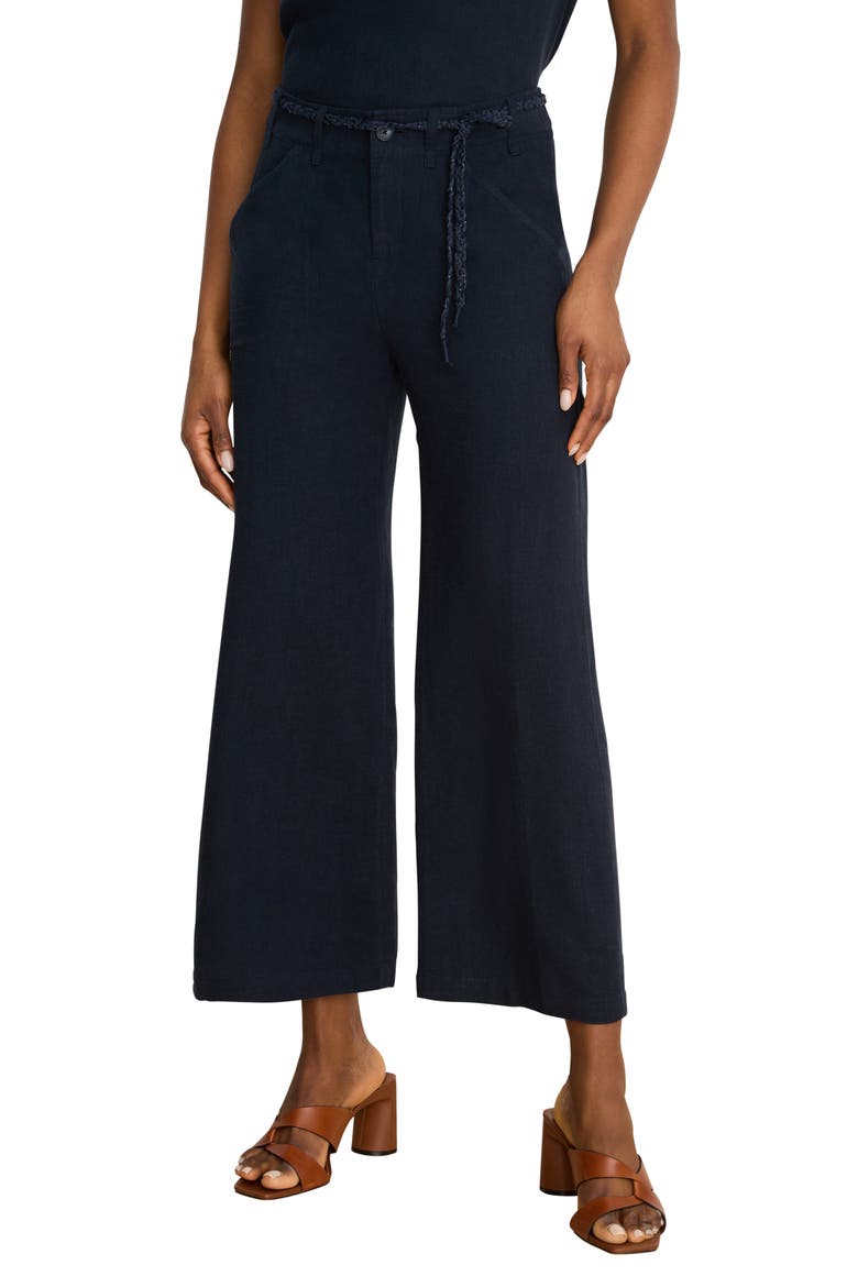 Eliot Linen Blend Ankle Wide Leg Pants, Main, color, DARK INDIGO