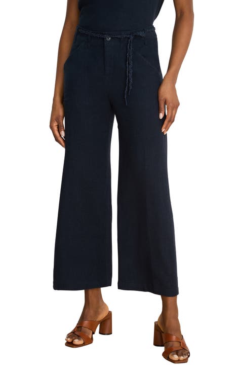 Eliot Linen Blend Ankle Wide Leg Pants (Regular & Petite)