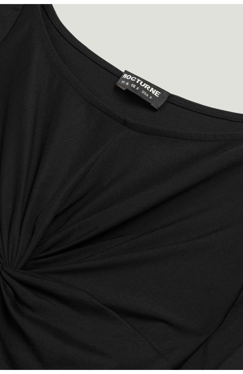 Nocturne Ruched Front Fitted Long Sleeve Top, Alternate, color, Black