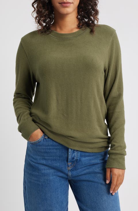 Brushed Jersey Crewneck Top