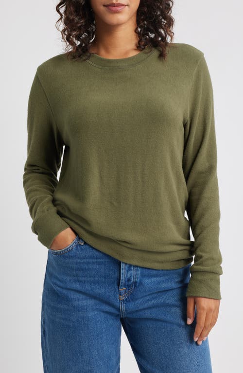 Loveappella Brushed Jersey Crewneck Top in Olive  product