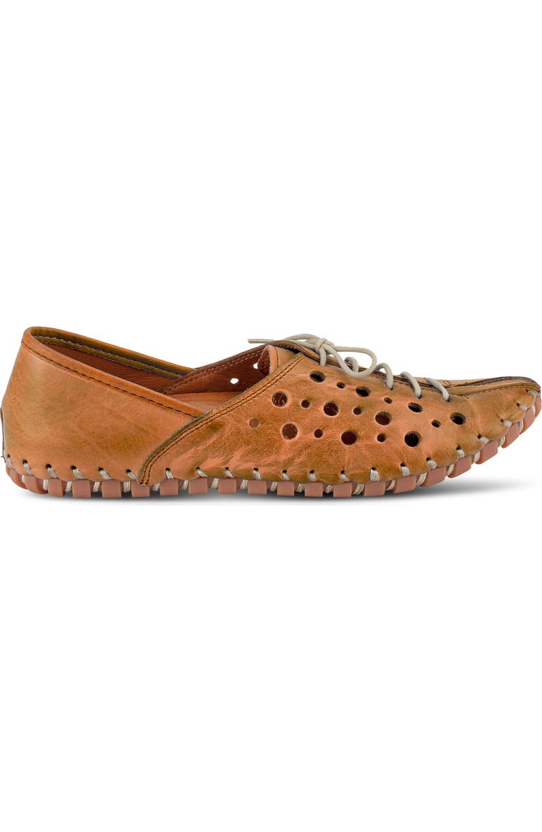 Spring Step Moonwalk Perforated Leather Shoe, Alternate, color, Camel