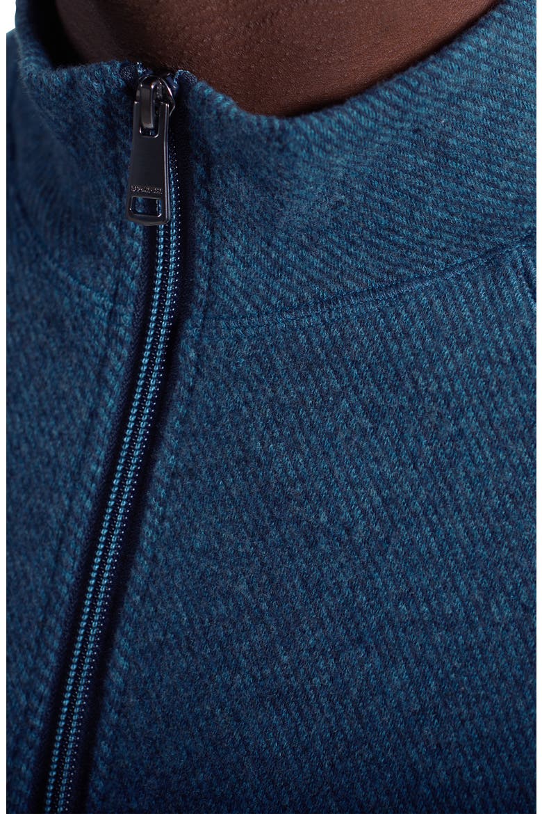 Brushed Cotton Blend Quarter Zip Pullover, Alternate, color, NAVY