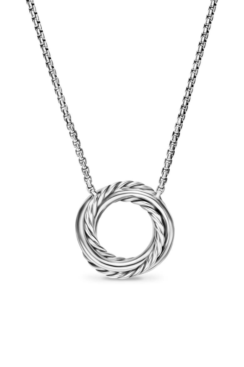Crossover Pendant Necklace in Sterling Silver with 18K Yellow Gold and Diamonds, 14.5mm, Alternate, color, STERLING SILVER AND 18K GOLD