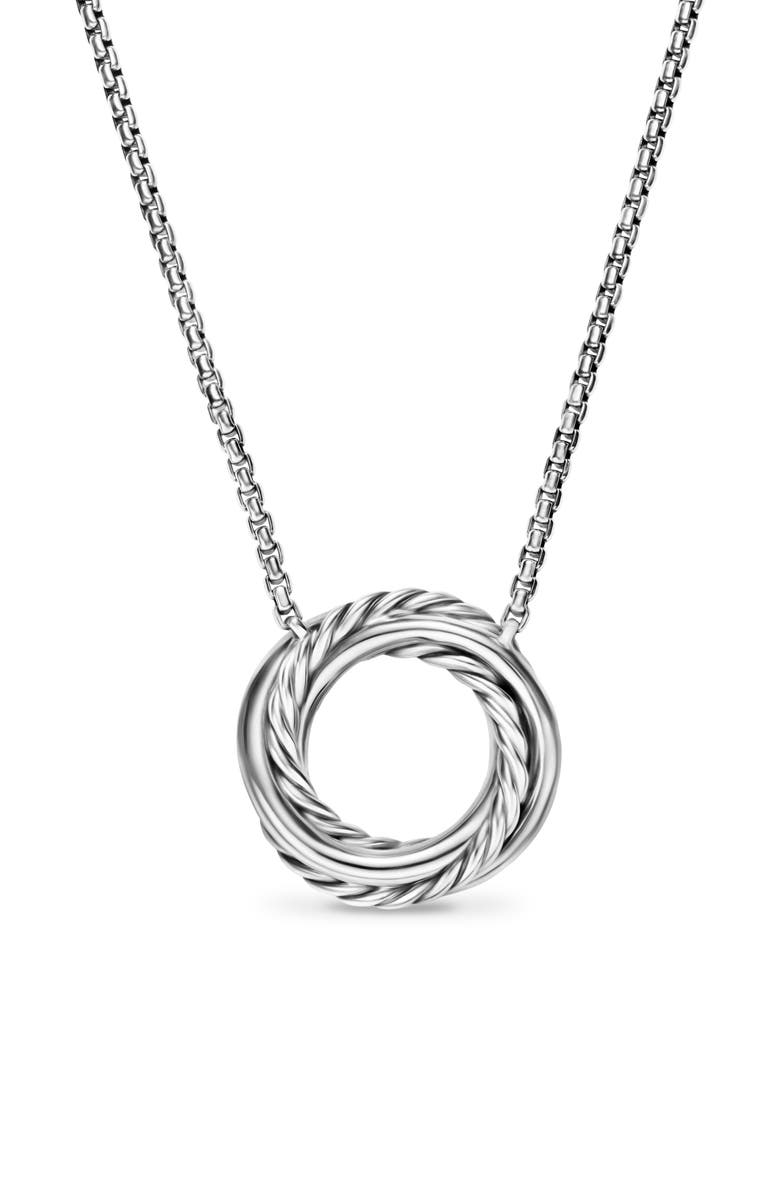 David Yurman Crossover Pendant Necklace in Sterling Silver with 18K Yellow Gold and Diamonds, 14.5mm, Alternate, color, Sterling Silver And 18K Gold