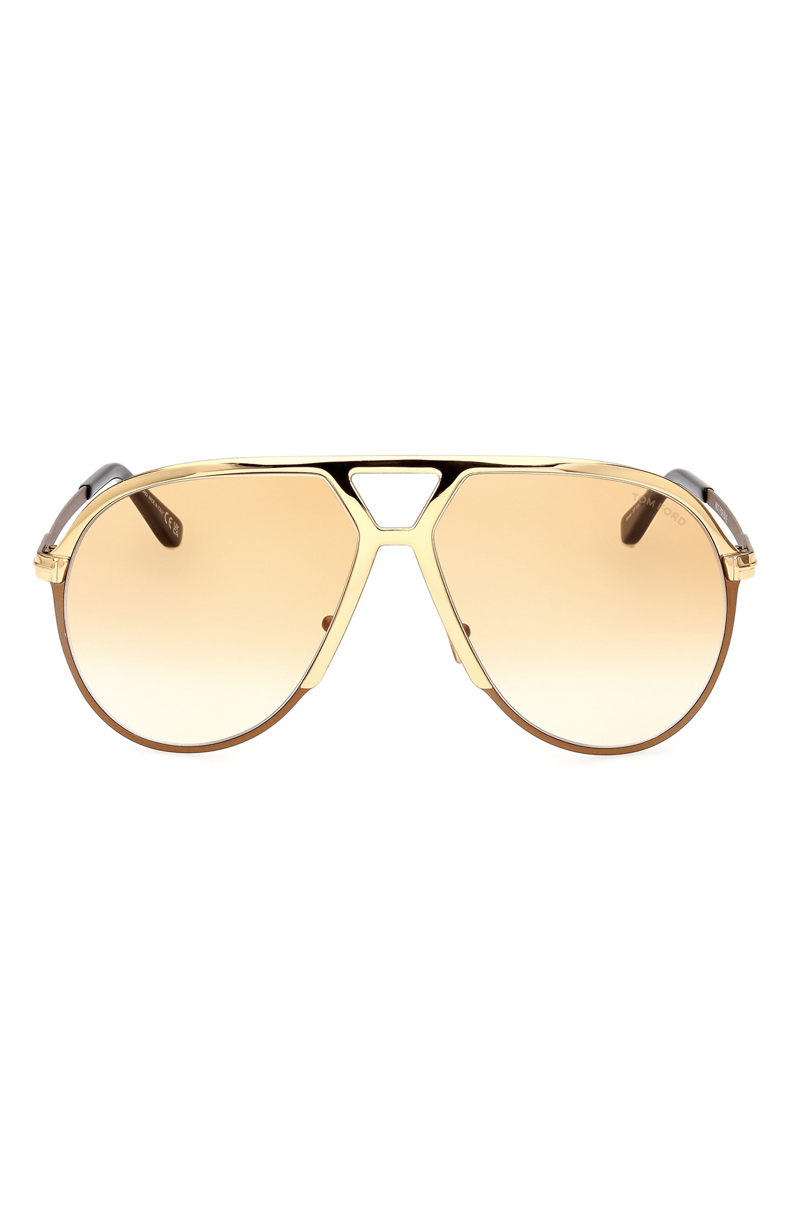 TOM FORD Xavier 64mm Gradient Oversize Pilot Sunglasses