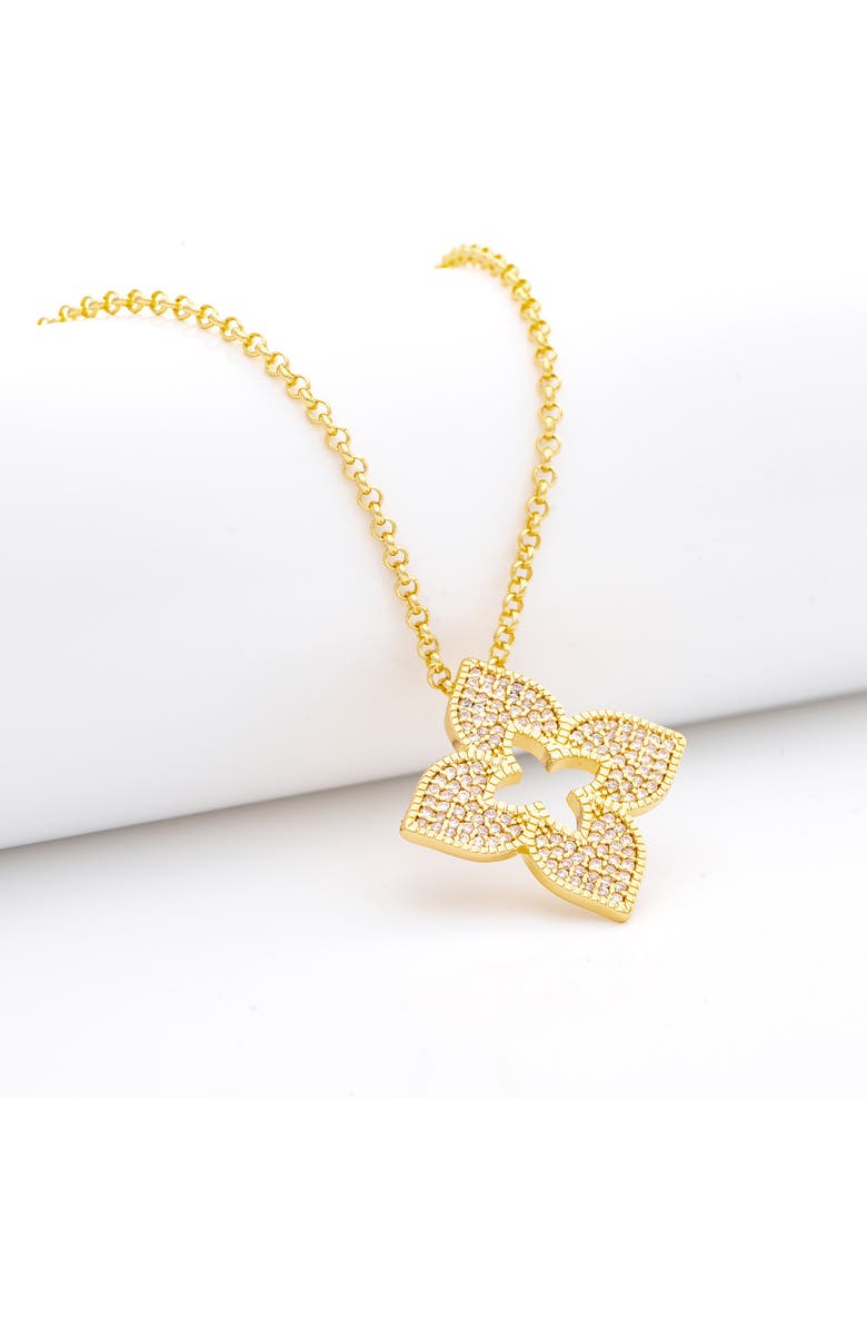RIVKA FRIEDMAN Pavé CZ Flower Pendant Necklace, Alternate, color, Gold