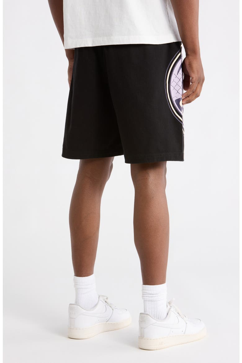 Varsity Cotton Twill Shorts, Alternate, color, BLACK