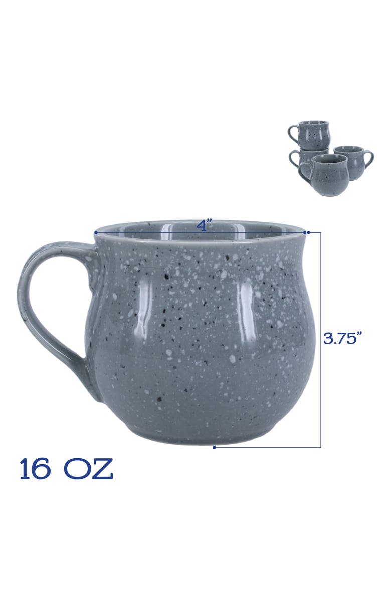 BIA Cordon Bleu Set of 4 Belly Speckle Mugs, Alternate, color, Grey