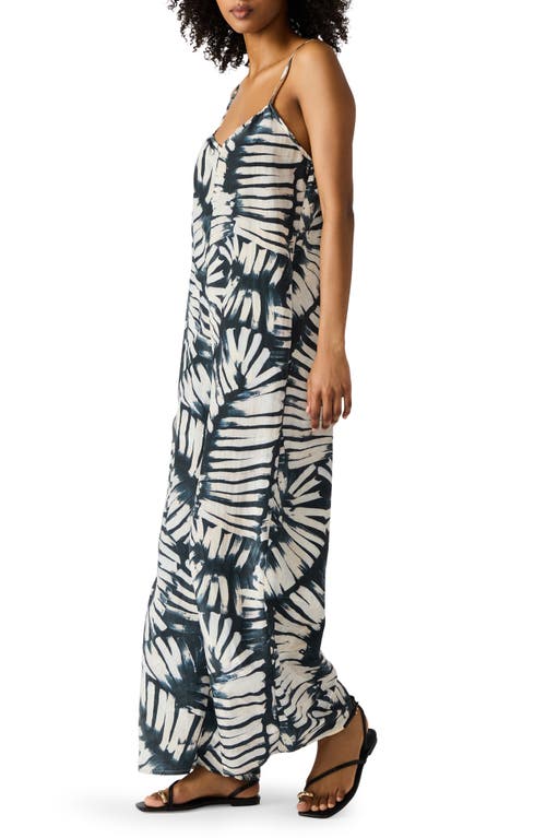 Steve Madden Desdemona Printed Crinkled Jumpsuit In Black